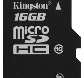 Kingston выпускает карту памяти формата microSDHC Class 10 объёмом 16 ГБ