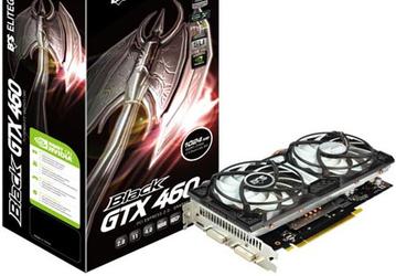Графический процессор 3D-карты ECS Black GeForce GTX 460 работает на частоте 800 МГц