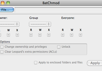 BatChmod — утилита для пакетного изменения прав доступа в Mac OS X