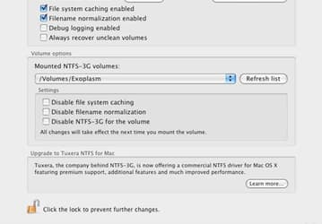 NTFS-3G для Mac OS X позволяет записывать данные на диски NTFS
