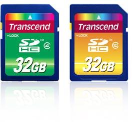Ассортимент Transcend пополнился картой памяти SDHC Class 10 объемом 32 ГБ
