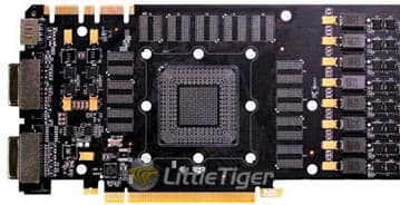 На новой 3D-карте на базе GPU NVIDIA GF100 есть два восьмиштырьковых разъема питания