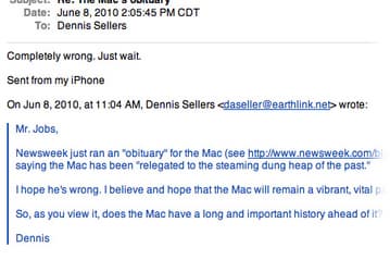 Джобс отрицает утрату интереса к Mac