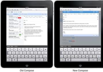 Gmail обзавелся новым окном создания сообщений для iPad