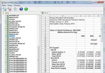 Easy Excel Recovery 1.3: восстановление испорченных таблиц Excel