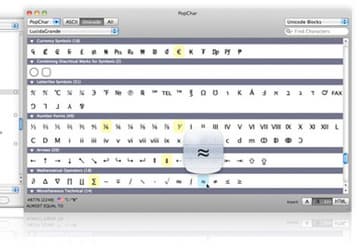 PopChar 5.1 для Mac — обновленная утилита для работы со спецсимволами