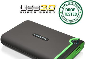 Transcend снабжает защищенный внешний накопитель интерфейсом USB 3.0