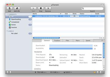 µTorrent для Mac OS X 0.9.3.10 — первая бета-версия клиента