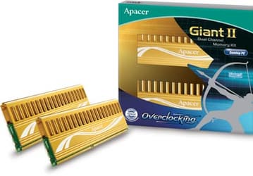 Объем наборов модулей памяти Apacer Giant II DDR3-2000 МГц равен 8 и 12 ГБ