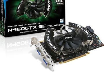 MSI представила разогнанный вариант карты на базе GPU NVIDIA GeForce GTX 460 SE с кулером Cyclone