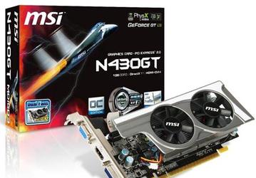 MSI включает в серию низкопрофильных 3D-карт GeForce GT 430 разогнанную модель 