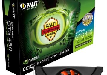 Palit выпускает самую быструю 3D-карту в линейке GeForce GTS 450 — GTS 450 1GB Sonic Platinum
