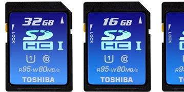 Toshiba анонсировала выпуск самых быстрых в мире карт памяти SDHC — скорость до 95 МБ/с