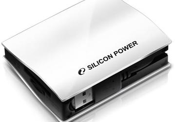 Устройство для чтения и записи карт памяти Silicon Power ALL IN ONE имеет встроенный кабель USB