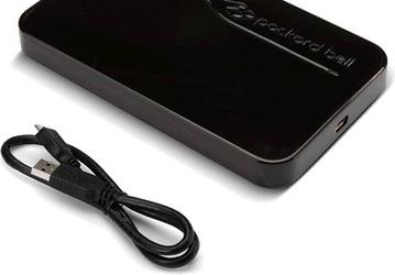 Объем миниатюрного внешнего HDD Packard Bell Go равен 750 ГБ