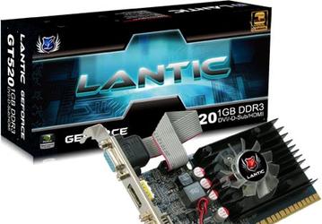Память 3D-карты Lantic GT520 1GB DDR3 Blade работает на частоте 1300 МГц
