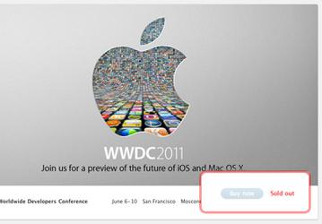 Билеты на июньскую конференцию Apple WWDC 2011 продаются на eBay за несколько тысяч долларов 