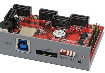 Addonics HPM-XU: мультипликатор портов для пяти HDD с интерфейсами eSATA и USB 3.0
