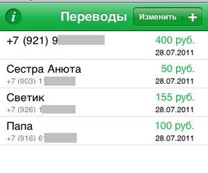 «Платеж другу» для iPhone — быстрый мобильный перевод средств 