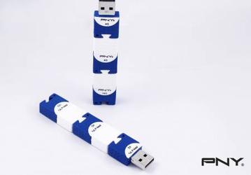 Флэш-накопитель PNY Brick Attaché выполнен в духе детского конструктора