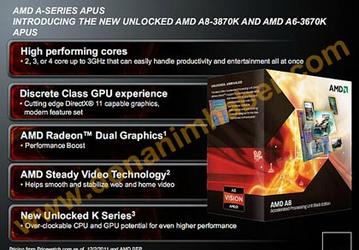 Названа дата выхода и другие данные процессоров AMD A8-3870K и A6-3670K Black Edition