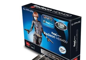 Низкопрофильная 3D-карта с пассивным охлаждением Sapphire HD 6450 FleX поддерживает три монитора