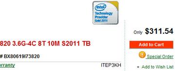 Начался прием предварительных заказов на процессор Intel Core i7-3820