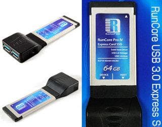 RunCore оснащает карту расширения ExpressCard/34 встроенным SSD и портами USB 3.0