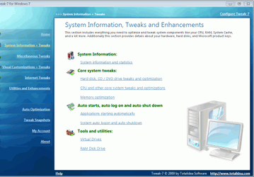 Tweak-7 v.1.0 Build 1185 - утилита для изменения и оптимизации работы Windows 7