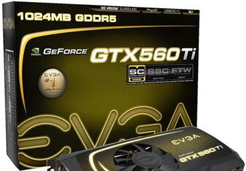 EVGA представила два разогнанных варианта GeForce GTX 560 Ti