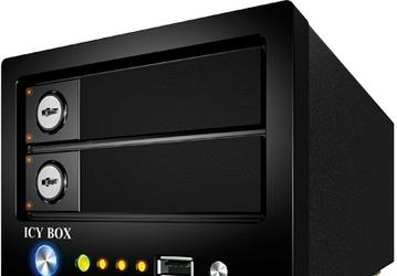 NAS RaidSonic Icy Box IB-NAS6220 вмещает два HDD объемом до 2 ТБ каждый