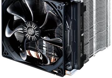 Процессорный охладитель Cooler Master Hyper 612S весит 806 г и рассчитан на два вентилятора