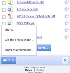 Google Docs 1.0.27 для Android поддерживает Honeycomb 