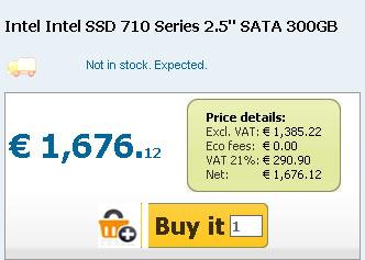 SSD Intel 710 Series замечены в предложении европейских интернет-площадок, цены впечатляют