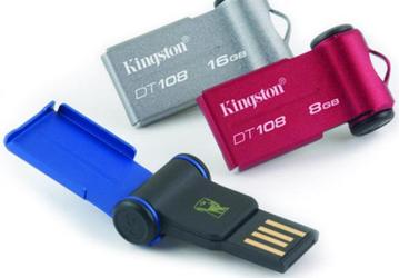 Kingston оснастила «флэшки» DataTraveler 108 откидной крышкой