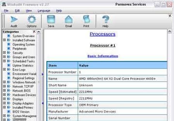 Утилита диагностика состояния ОС Windows и всего ПК - WinAudit Freeware v.2.29