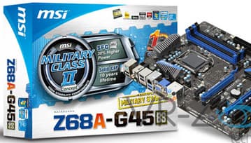 MSI Z68A-G45 — упрощенный вариант Z68A-GD55 для процессоров Intel в исполнении LGA 1155