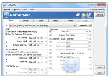 NetSetMan v.3.4.0 - программа для быстрой смены сетевых профилей