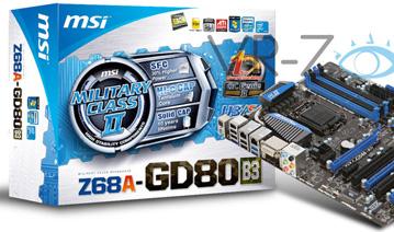MSI Z68A-GD80 — одна из первых плат на чипсете Intel Z68