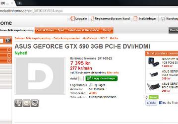NVIDIA GeForce GTX 590 замечен в продаже, цена — 840 евро