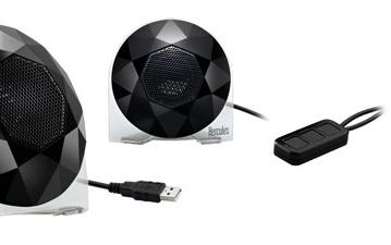 Компоненты акустической системы Hercules XPS DIAMOND 2.0 usb имеют форму бриллиантов