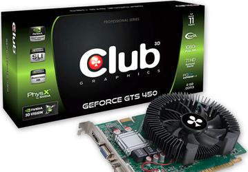 Club 3D удваивает объем памяти 3D-карты GeForce GTS 450