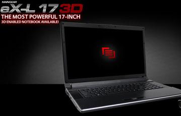 Maingear назвала лэптоп eX-L 17 3D «самым производительным ноутбуком с 3D-экраном»