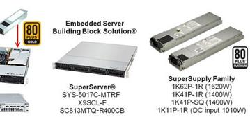 Компактный блок питания Supermicro PWS-406P-1R для серверов имеет высокий КПД