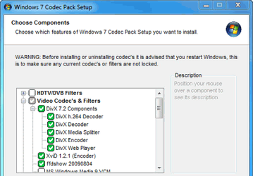 Windows 7 Codec Pack v.3.2.0 - сборник кодеков для Windows 7 для просмотра различных видео-файлов