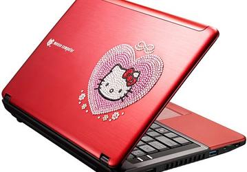 Ноутбук Mouse Computer LuvBook S понравится любителям Hello Kitty и кристаллов Сваровски