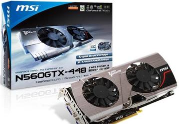 MSI оснащает 3D-карту на базе GeForce GTX 560 Ti 448 Core системой охлаждения Twin Frozr III, обеспечивает высокий потенциал разгона