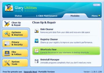 Glary Utilities v.2.38 - сборник утилит для настройки операционных систем Windows