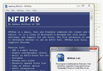 NFOPad v.1.66 - небольшой, но функциональный текстовый редактор