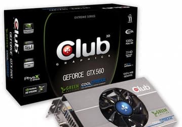 Модель GeForce GTX 560 Green Edition пополнила серию 3D-карт Club 3D с пониженным энергопотреблением